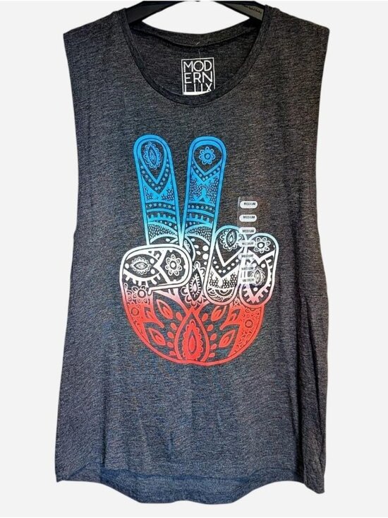 Tops - Graphic Muscle Tank Dark Gray